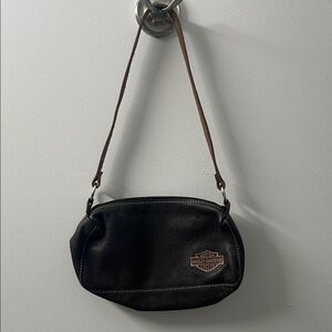 Vintage Y2K Harley-Davidson Brown Leather Shoulder bag with Brown Strap